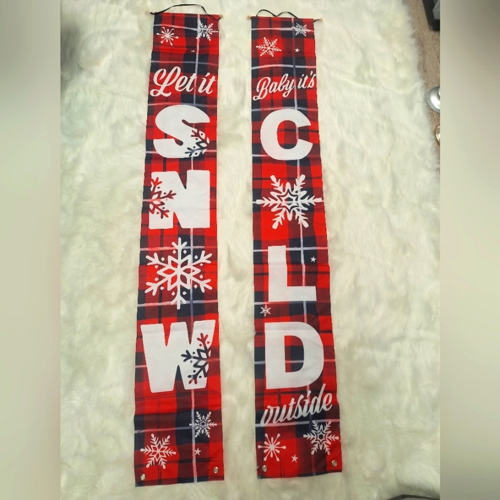 Christmas Holiday decoration scrolls- Gingham pattern- 5ft- New in package